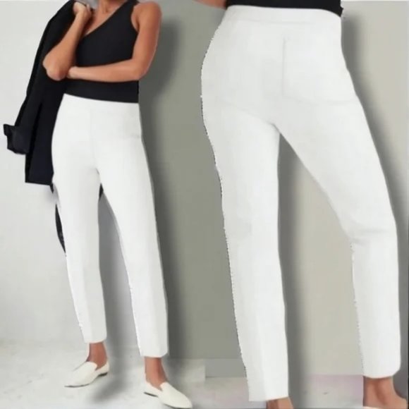 SPANX Pants - NEW Spanx Slim Straight Ankle Stretch Smoothing Pants Ultimate Opacity in White